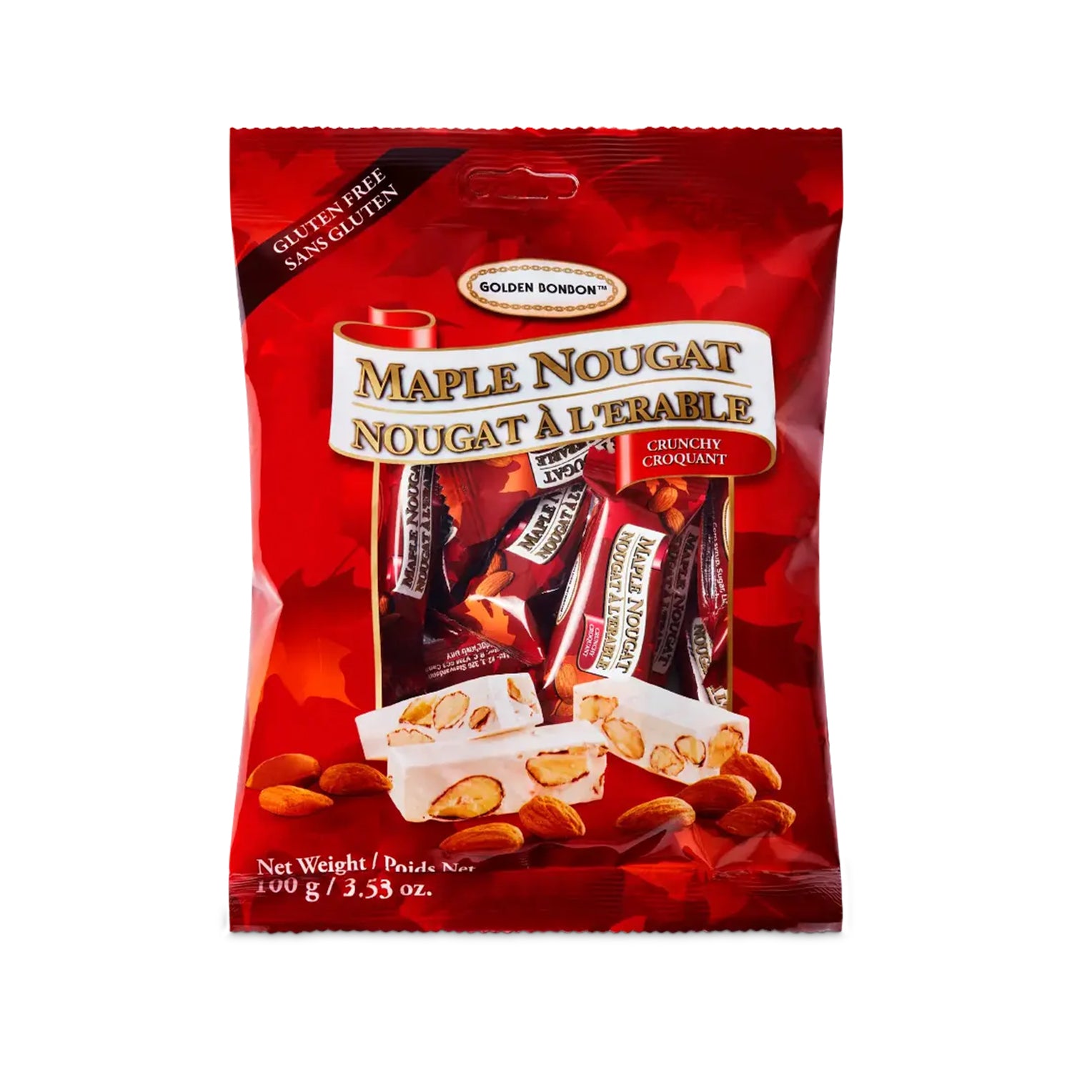 Nougat croquant à l'érable du Canada, sachet de 100 g