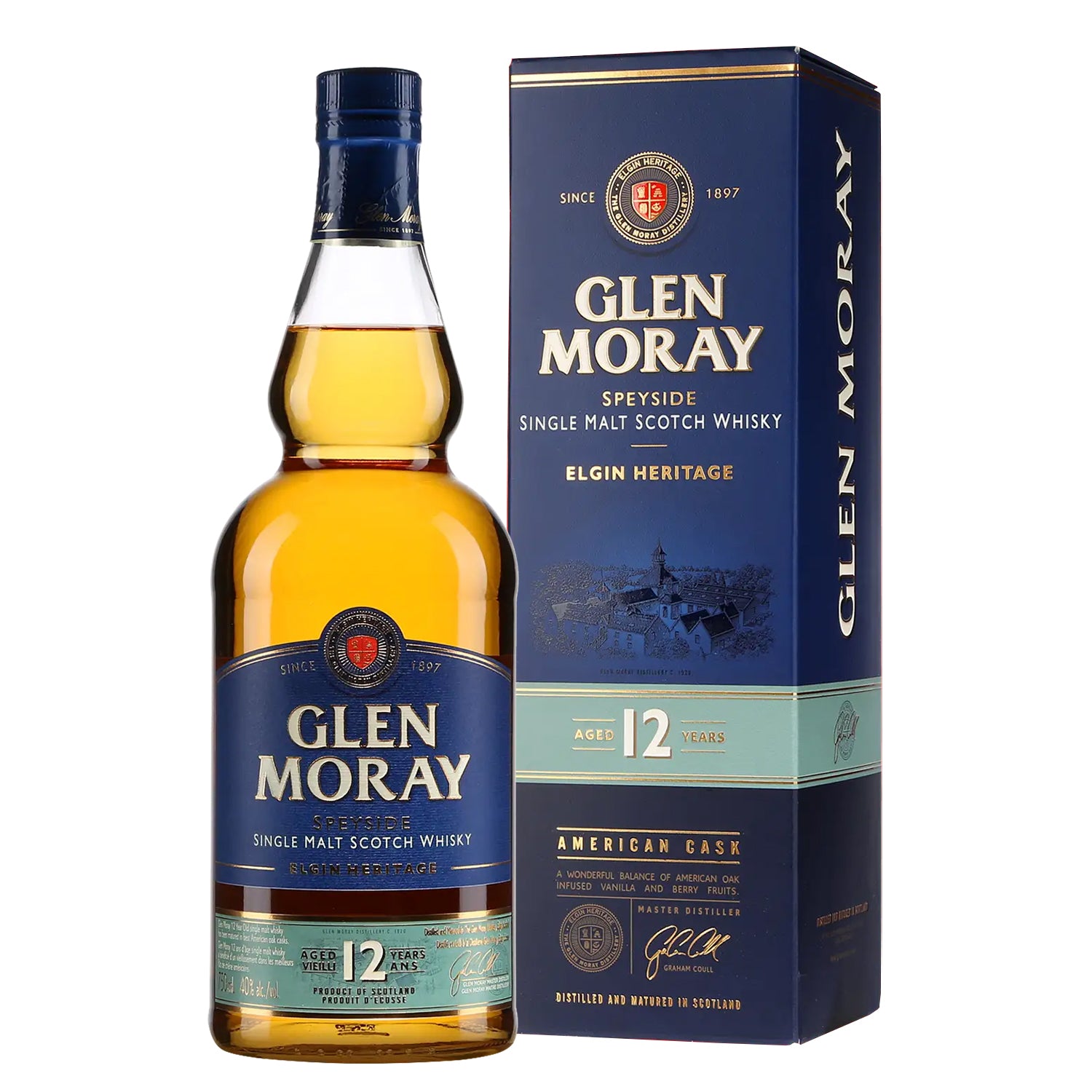Glen Moray 12 Year Old Speyside Single Malt Scotch Whisky 750ml