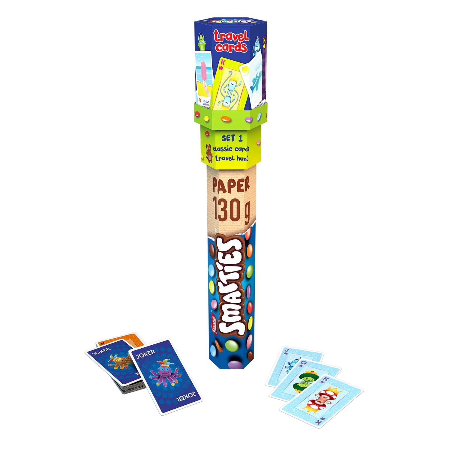 Smarties Giant Hexatube Travel Cards Topper 130g