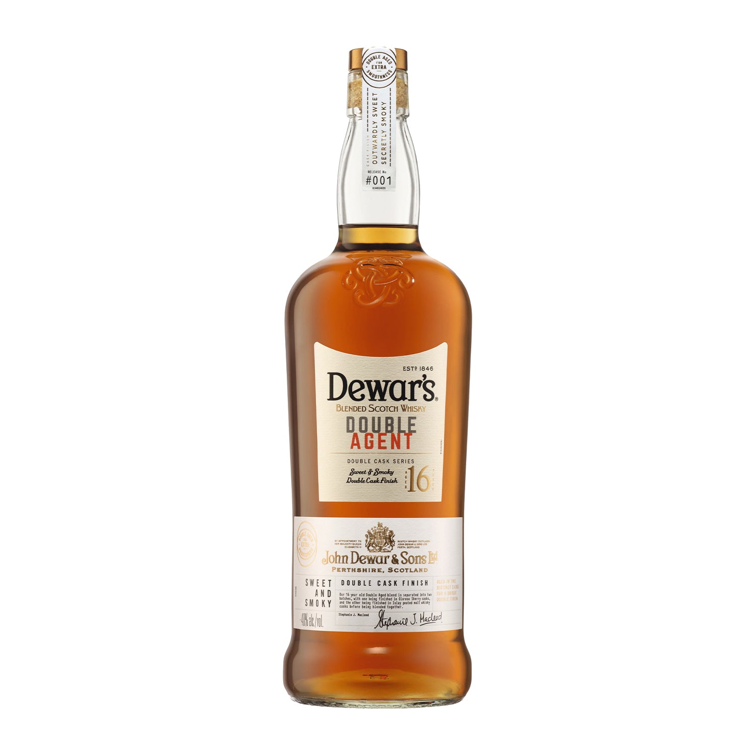 Dewar's Double Agent 16 Year Old Blended Scotch Whisky 1L