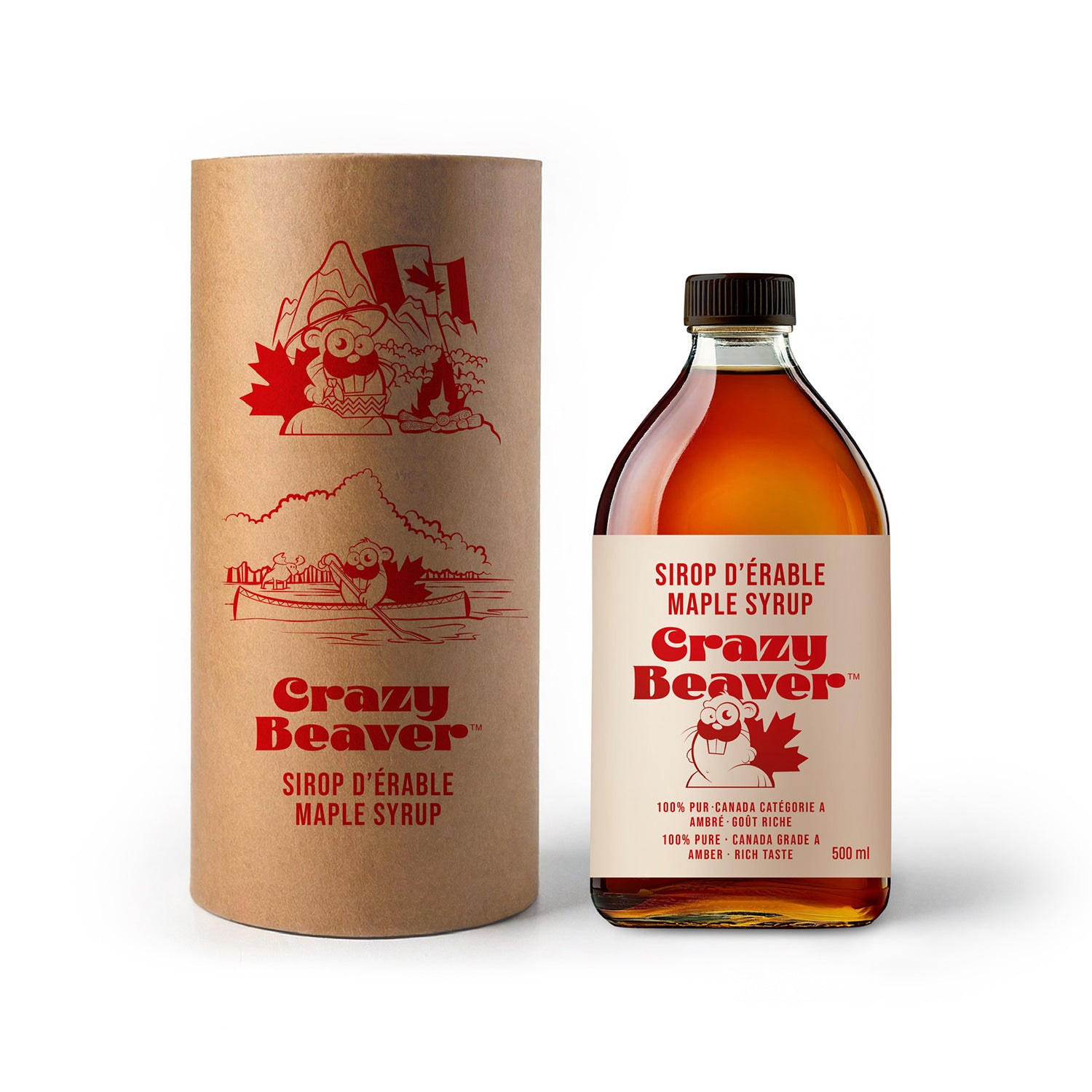 Crazy Beaver Maple Syrup 500ml With Gift Box Tube