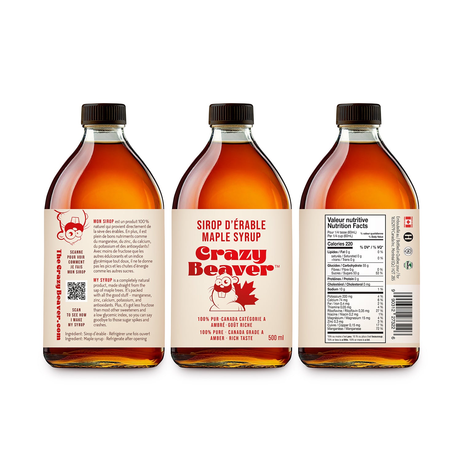 Crazy Beaver Maple Syrup 500ml With Gift Box Tube