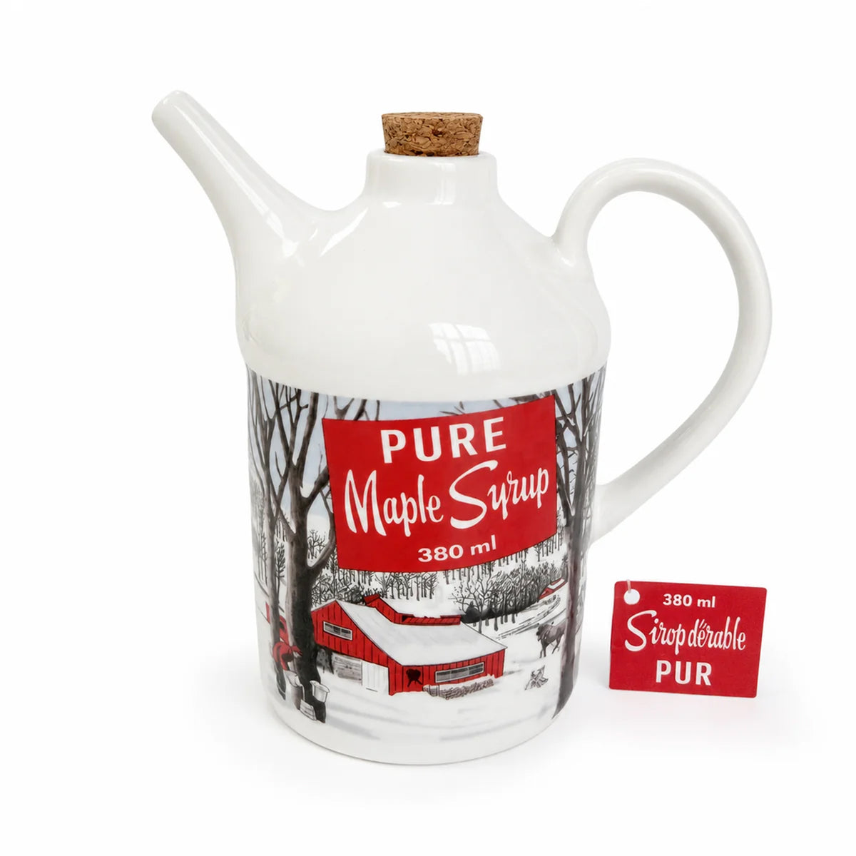 Seracon Ceramic Maple Syrup Jug with Wooden Cork Stopper 380ml