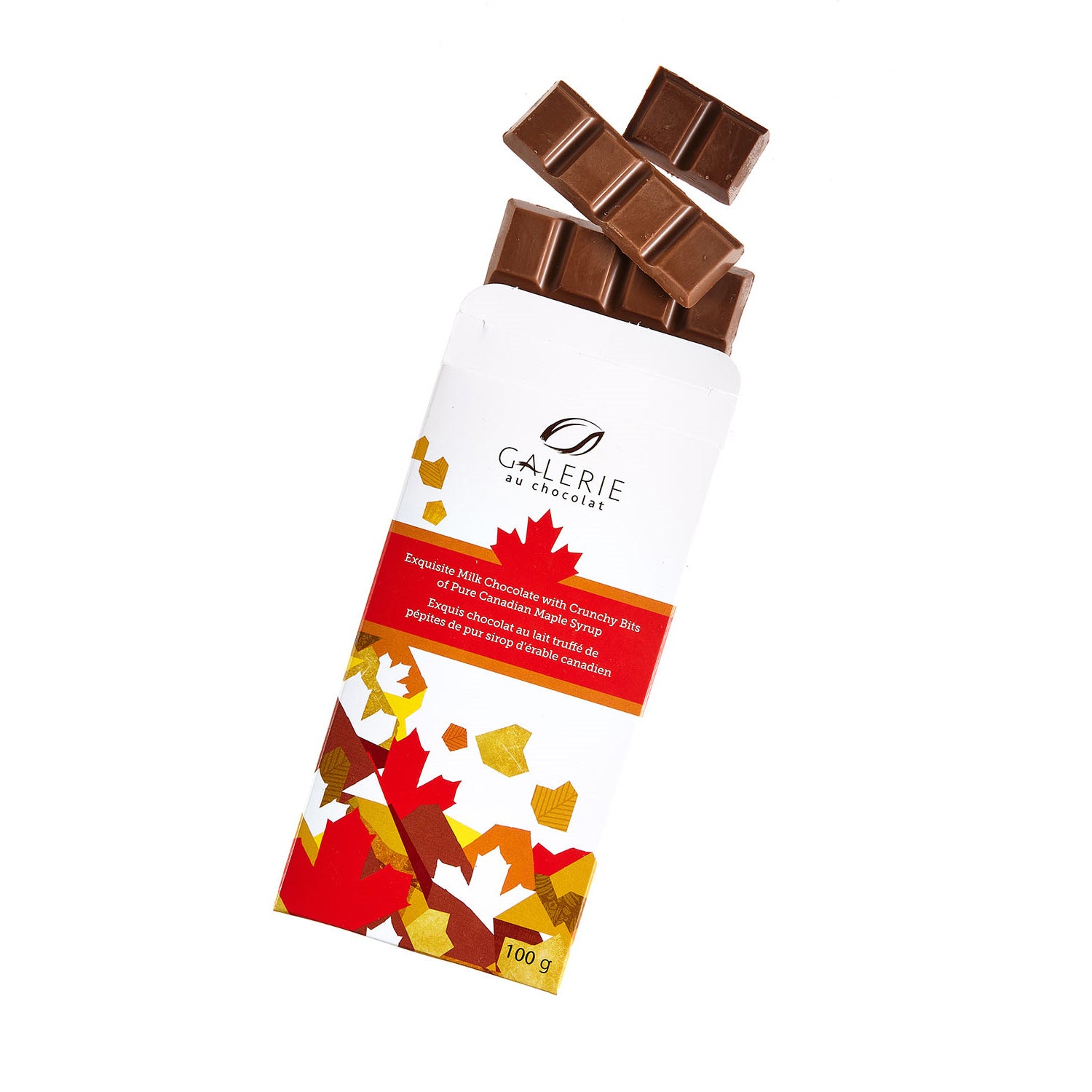 Barre croquante au lait et à l'érable Galerie au Chocolat 100 g