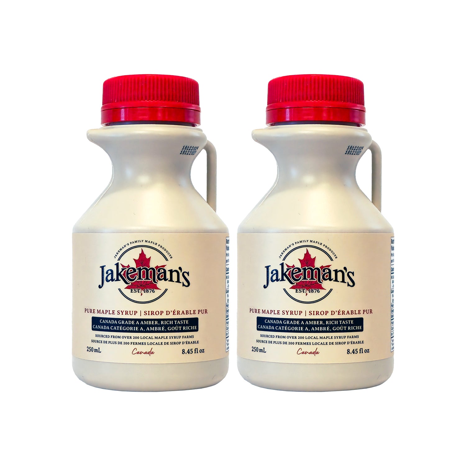 Pichet en plastique pour sirop d'érable Jakemans 2 x 250 ml