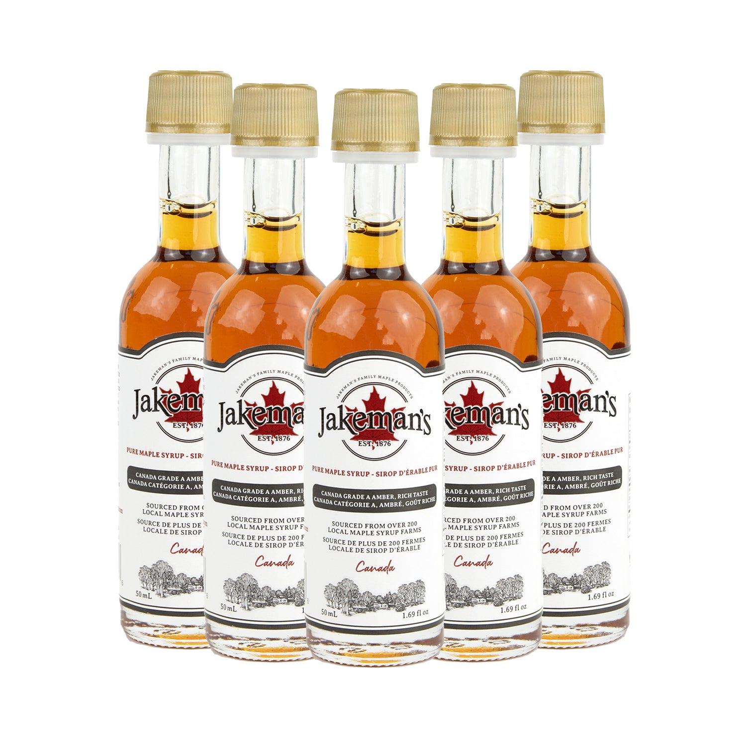 Sirop d'érable assorti Jakemans 5 x 50 ml