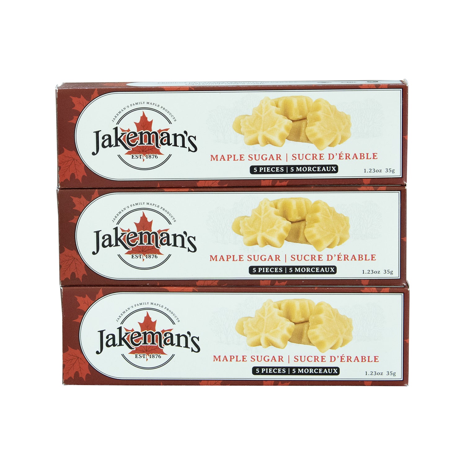 Paquet de 3 sucres à l'érable Jakemans