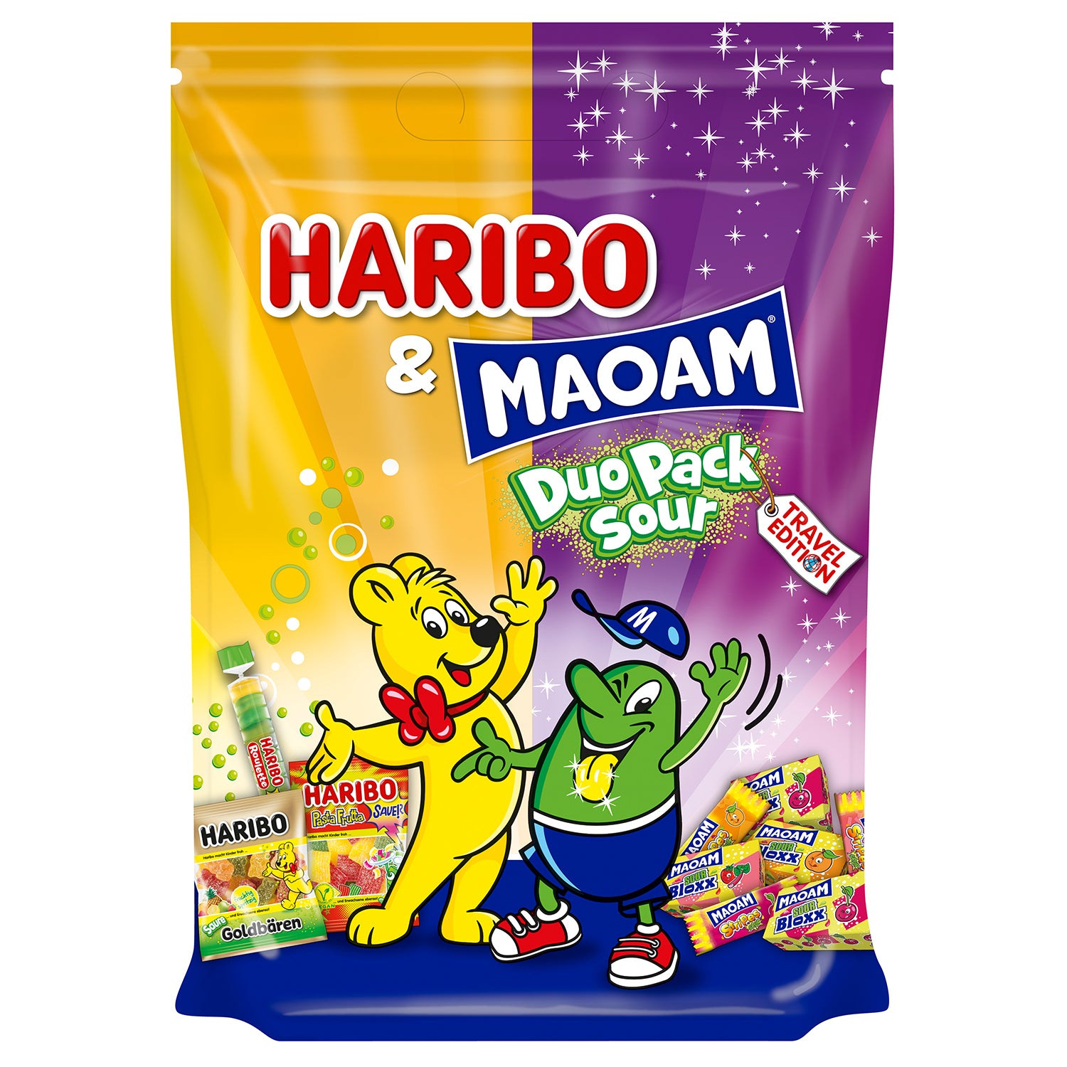 Pack Duo de bonbons acidulés Haribo 653g