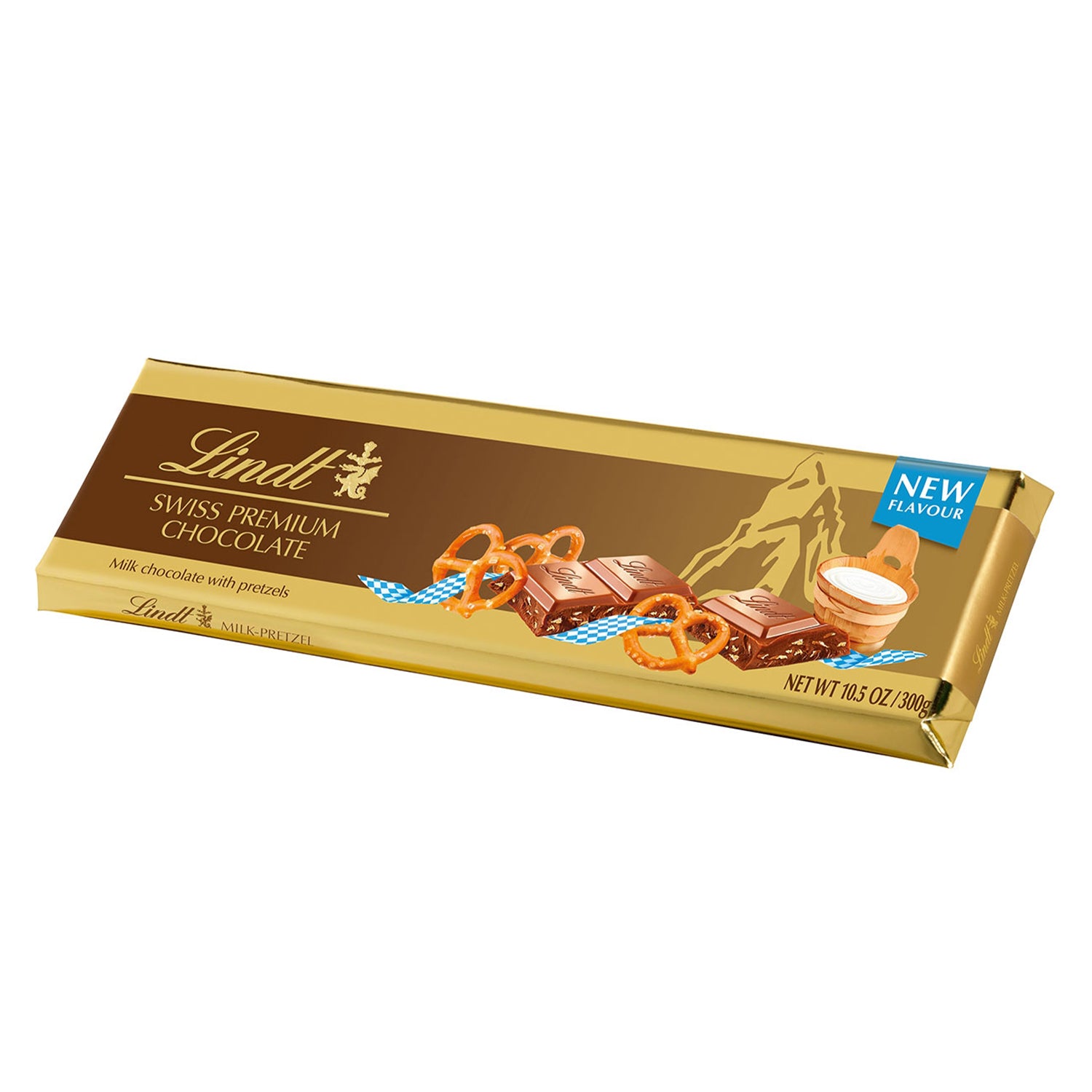 Lindt Swiss Gold Milk Chocolate With Pretzels 300g