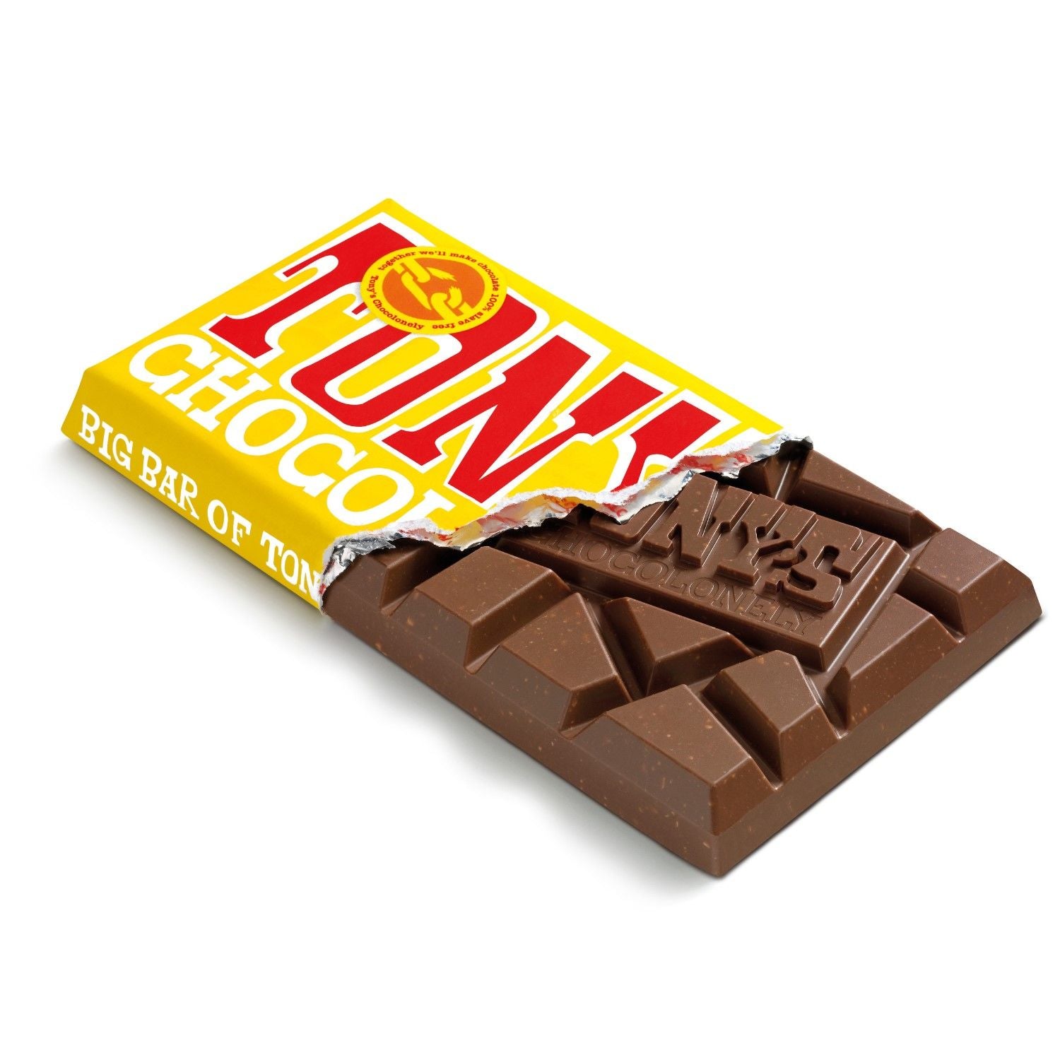 Barre de chocolat au lait, amandes et nougat au miel de Tony's Chocolonely 240 g