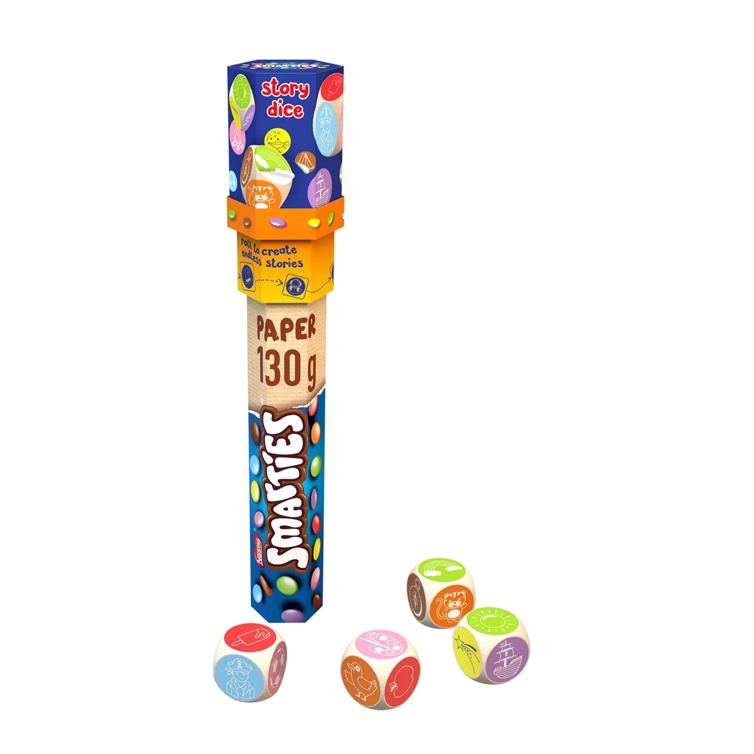 Smarties Giant Hexatube Story Dice Topper 130g