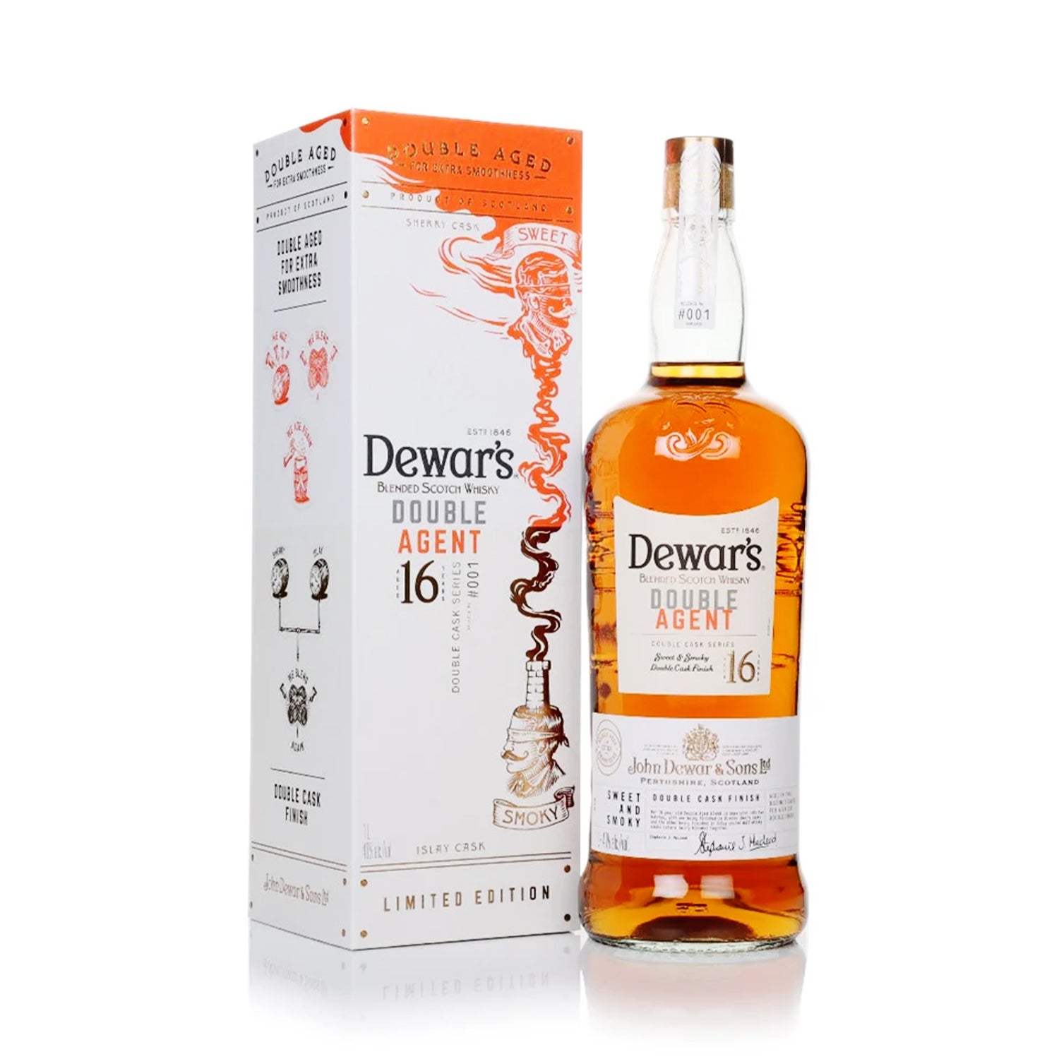 Dewar's Double Agent 16 Year Old Blended Scotch Whisky 1L
