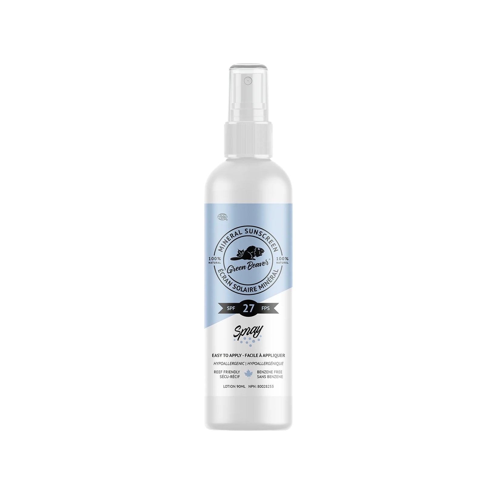 Green Beaver Natural Mineral Sunscreen Spray SPF 27 90ml