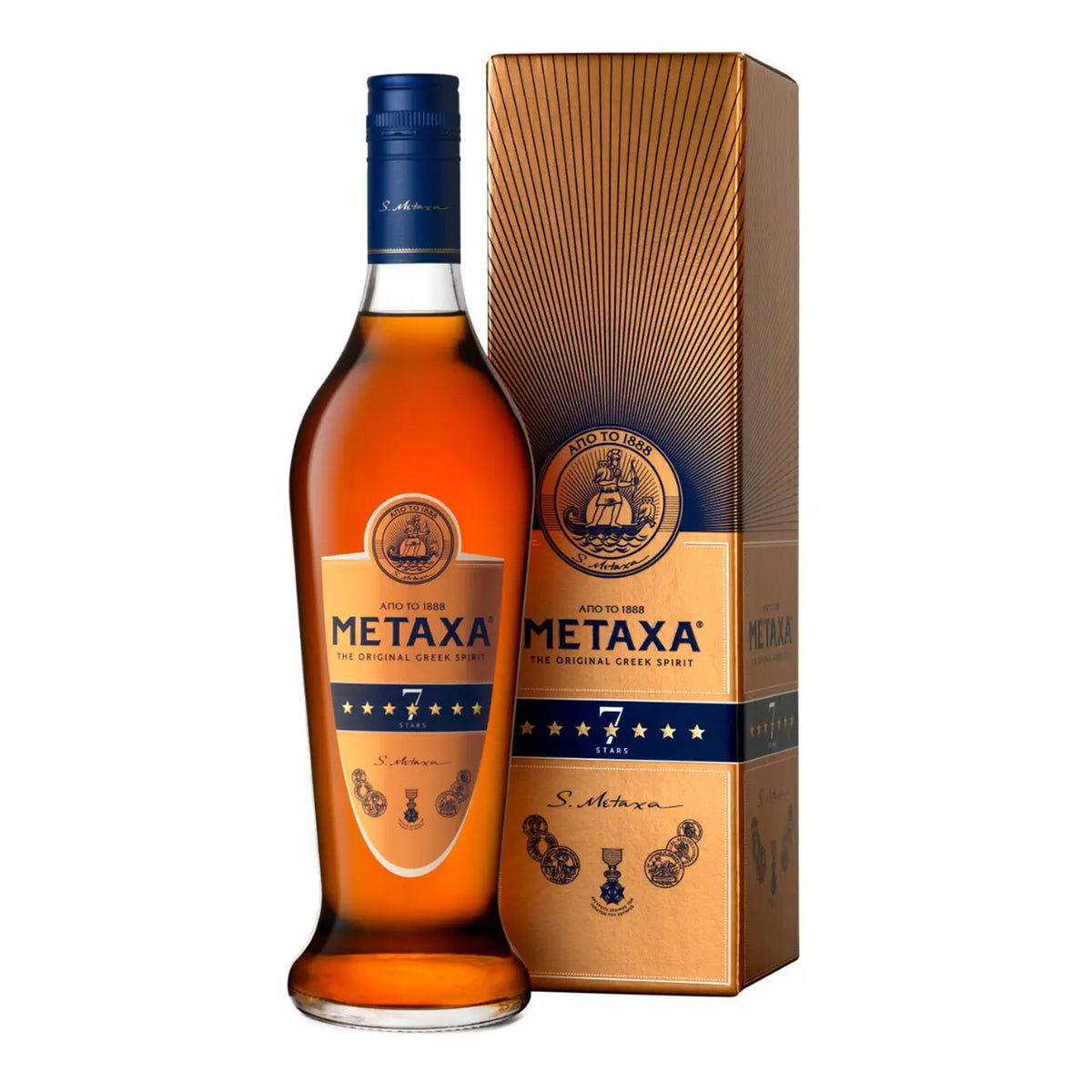 METAXA 7 Stars Amber Brandy 1L