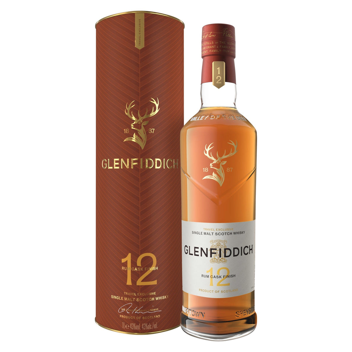 Glenfiddich 12 Year Old Rum Cask Finish 1L
