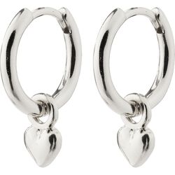 Pilgrim DIXIE recycled heart pendant hoops silver-plated