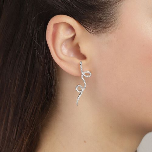 Pilgrim EBBA crystal snake earrings silver-plated