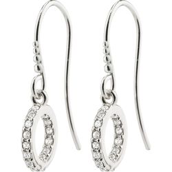Pilgrim AYO recycled crystal halo earrings silver-plated