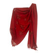 Two-B Embroiedered "Maple Leaf" design pashmina scarf in Red