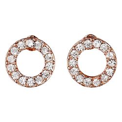 Pilgrim VICTORIA recycled crystal halo earrings rose gold-plated