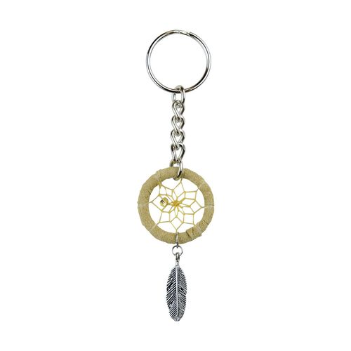 Monague Native Crafts Ltd. 1.25" Tan Dream Catcher Keychain