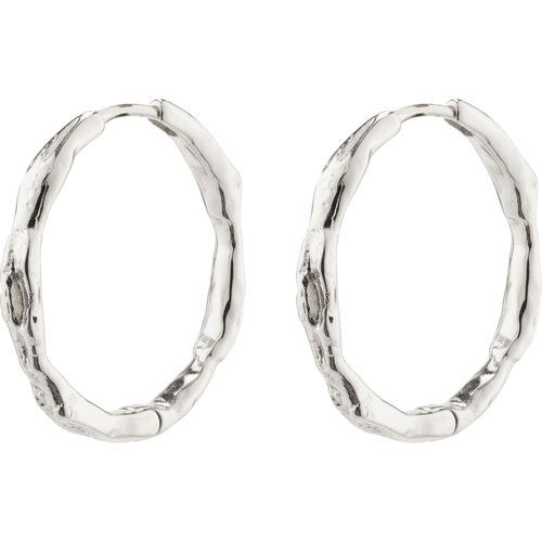 Pilgrim EDDY recycled  organic shaped large hoops silver-plated