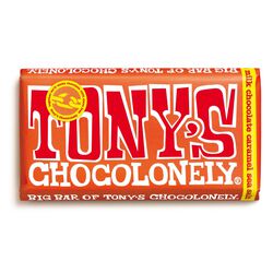 Tony's Chocolonely Tony's Milk Caramel Sea Salt 32% 240 grams, 1 bar