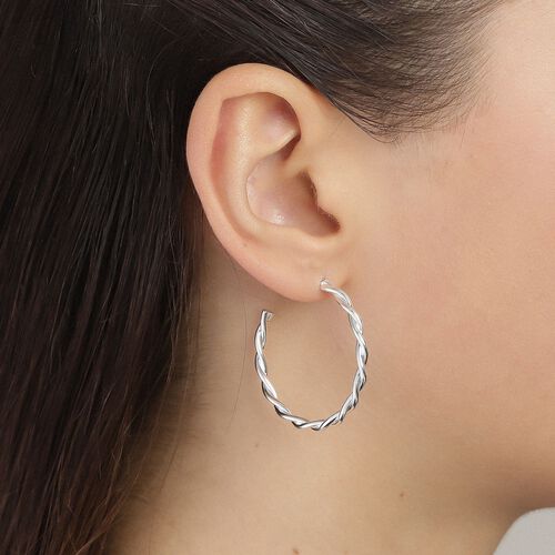Pilgrim NAJA recycled large hoop earrings silver-plated