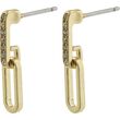 Pilgrim ELISE recycled oval link crystal earrings gold-plated