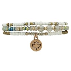 Kc Gifts Multi Strand Bead Bracelet Maple Leaf