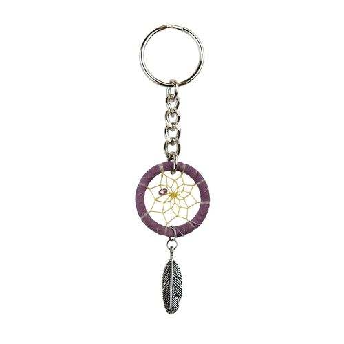 Monague Native Crafts Ltd. 1.25" Purple Dream Catcher Keychain