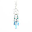 Monague Native Crafts Ltd. 0.75" Dream Catcher necklace with aqua glass bead dangles