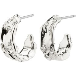 Pilgrim SOL recycled crystal semi-hoop earrings  silver-plated