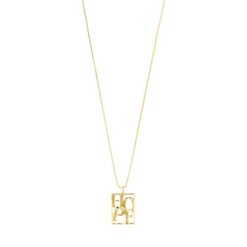 Pilgrim LOVE TAG, recycled HOPE necklace gold-plated