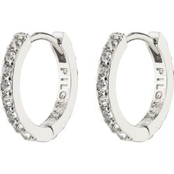 Pilgrim EBNA small crystal hoops silver-plated