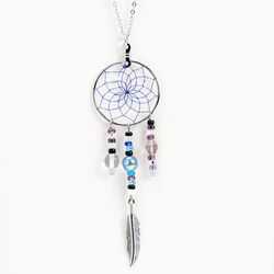 Monague Native Crafts Ltd. 1" Magical Blue/Purple Dream Catcher earrings 