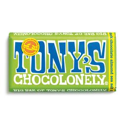 Tony's Chocolonely Tony's Dark Almond Sea Salt 240 grams, 1 bar