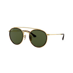 Rayban Round Double Bridge Sunglasses Gold Green 0RB3647N00151