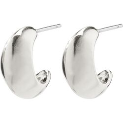 Pilgrim EDWINA recycled chunky huggie hoop earrings silver-plated