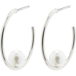 Pilgrim ELINE recycled pearl hoop earrings silver-plated