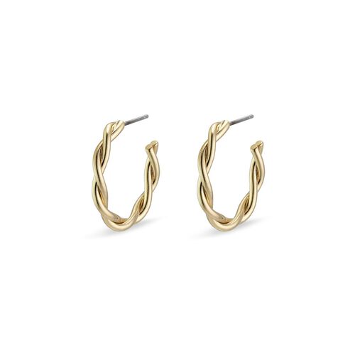 Pilgrim NAJA recycled twisted hoop earrings gold-plated