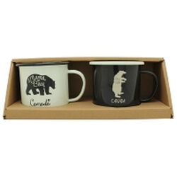 Kc Gifts Set of 2 Tin Mugs Mama and Papa Bear