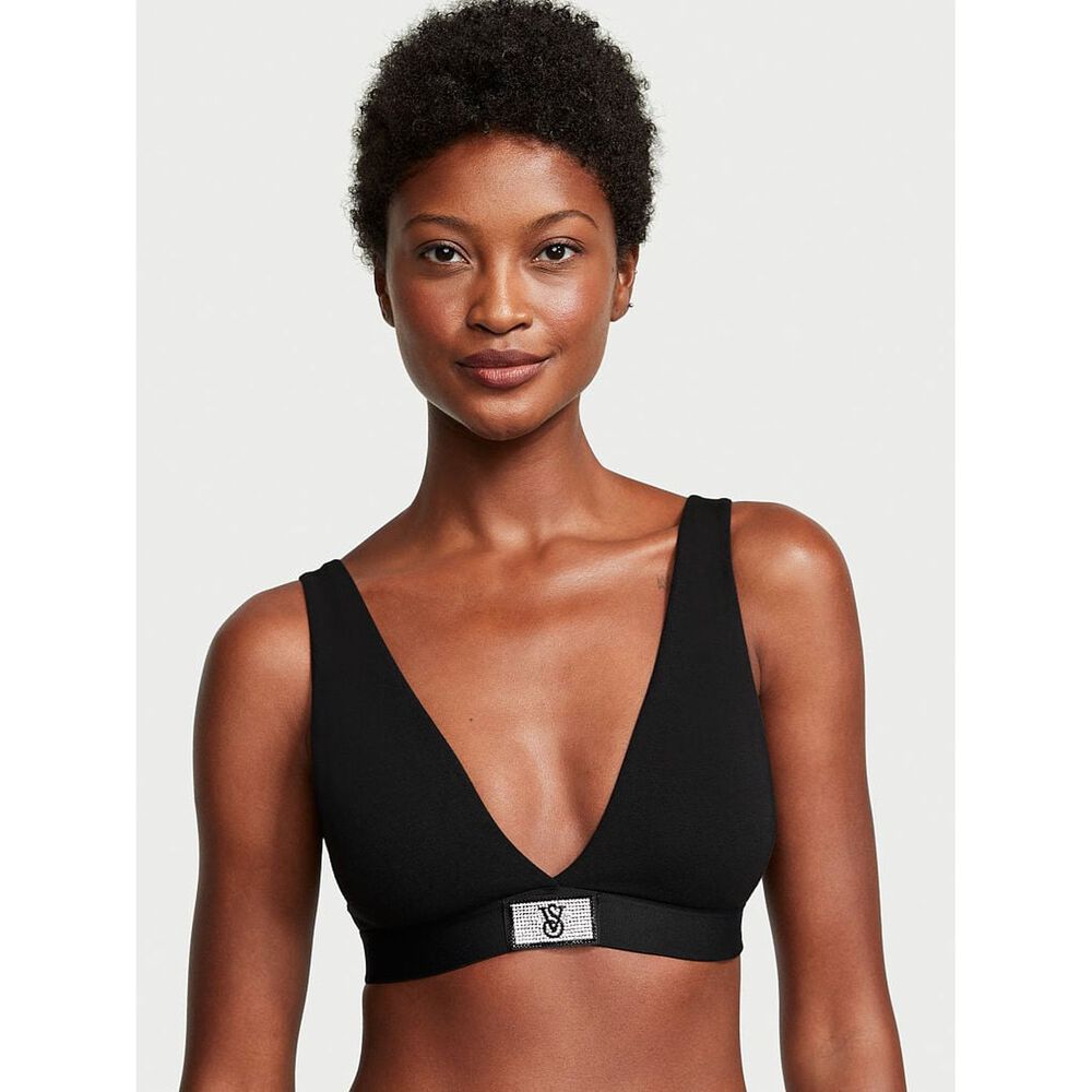 Buy Shine Patch Cotton Wireless Plunge Bralette XS, Women's Clothing, Montreal Duty Free