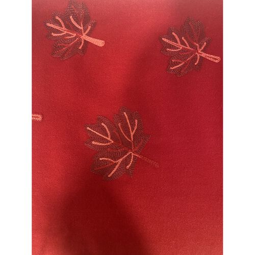 Two-B Embroiedered "Maple Leaf" design pashmina scarf in Red