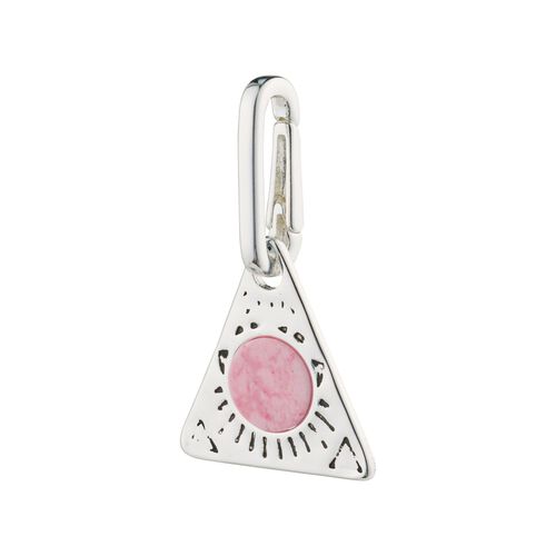 Pilgrim CHARM recycled triangle pendant, pink/silver-plated