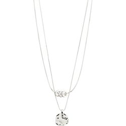 Pilgrim AYO recycled necklace with coin &  crystal silver-plated