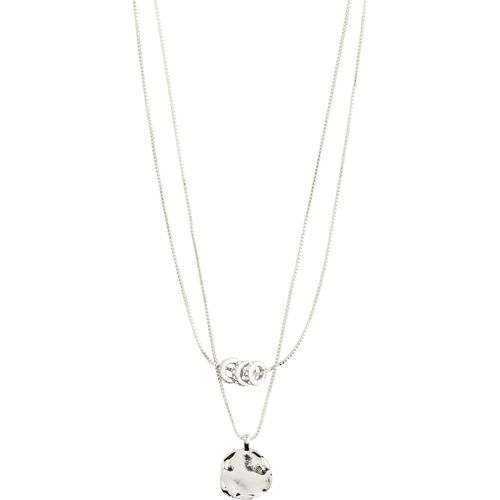 Pilgrim AYO recycled necklace with coin &  crystal silver-plated