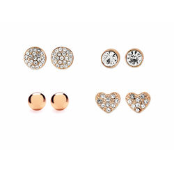 Buckley Rose Gold 4Pcs Earring Pack  One Size