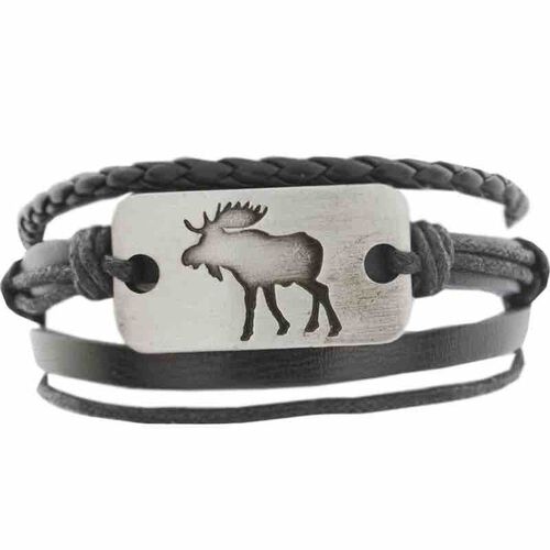 Kc Gifts Men's Braclet Leather Moose