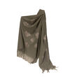 Two-B Embroiedered "Maple Leaf" design pashmina scarf in Grey